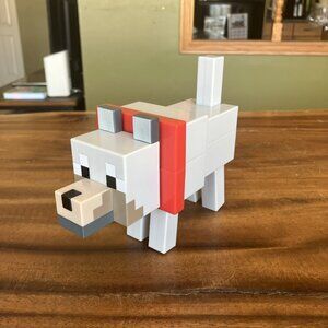 8” MINECRAFT Fusion WOLF Dog Toy Action Figure 2020 Mojang, Mattel